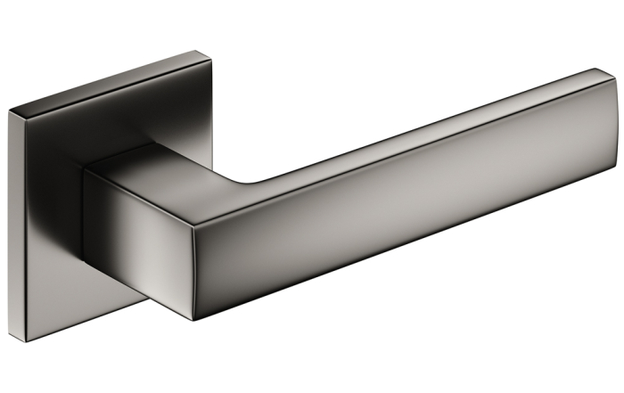 Maner usa de interior, CUBE SLIM, titan, cu rozeta cilindru/butuc [2]