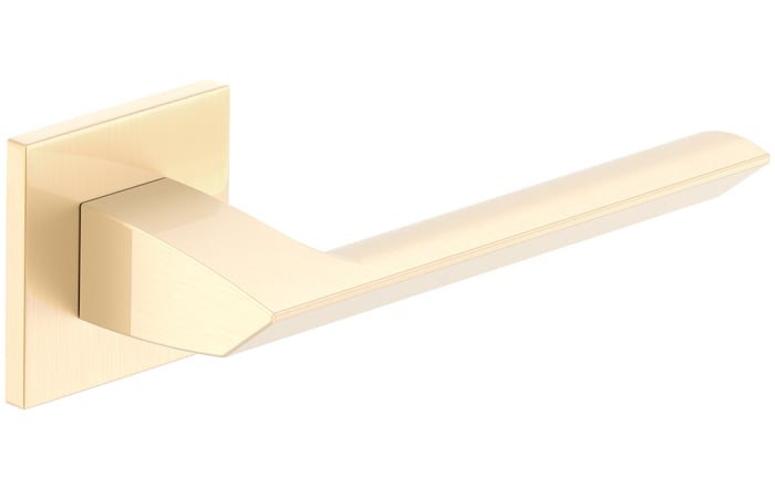 Maner usa de interior, QUANTA FIT, auriu satin lucios, cu rozeta cilindru/butuc [2]