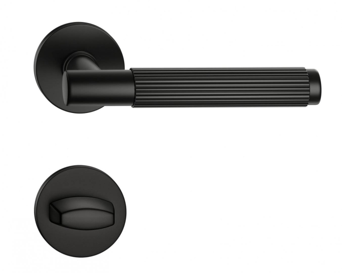 Maner usa de interior, TIME LINEAR negru mat, cu rozeta buton [1]