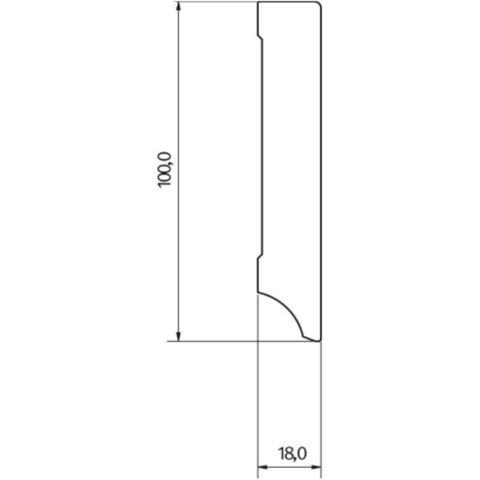 Plinta alba MDF, Egger, 100x18X2400 mm [2]
