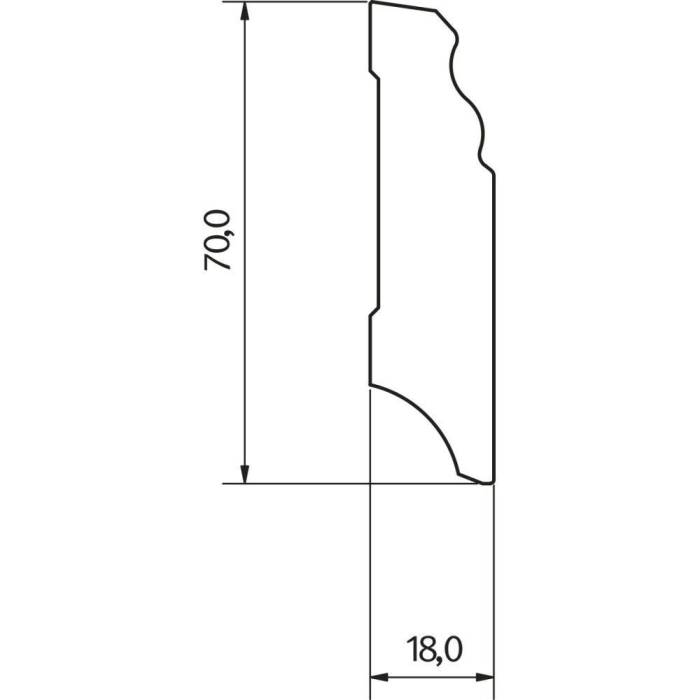 Plinta alba MDF, Egger, 70x18X2400 mm [2]
