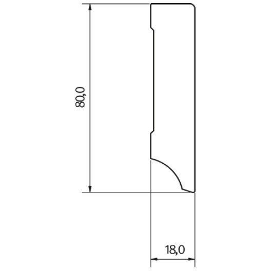 Plinta alba MDF, Egger, 80x18X2400 mm [2]