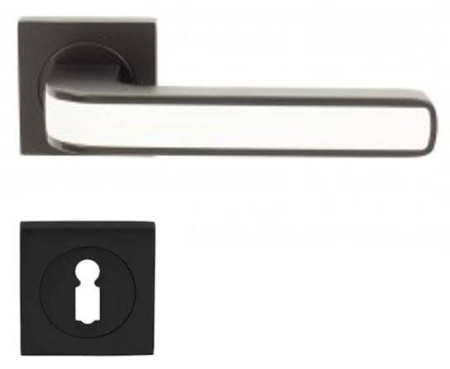 Manere - Maner usa de interior, AXE, negru alb, cu rozeta cheie