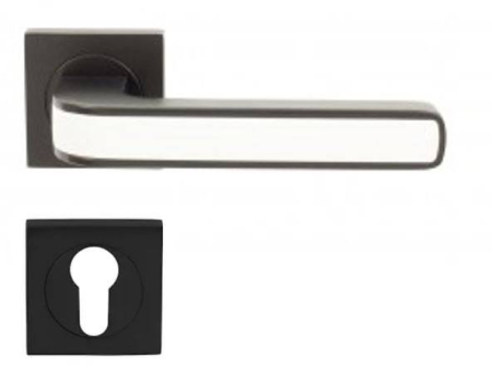Manere - Maner usa de interior, AXE, negru alb, cu rozeta cilindru/butuc