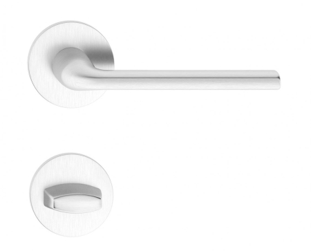 Manere - Maner usa de interior, BELLA R, crom satin, cu rozeta buton