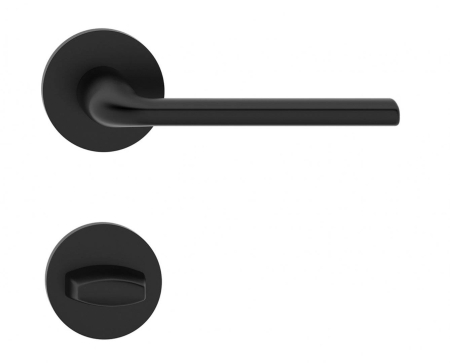 Manere - Maner usa de interior, BELLA R, negru mat, cu rozeta buton