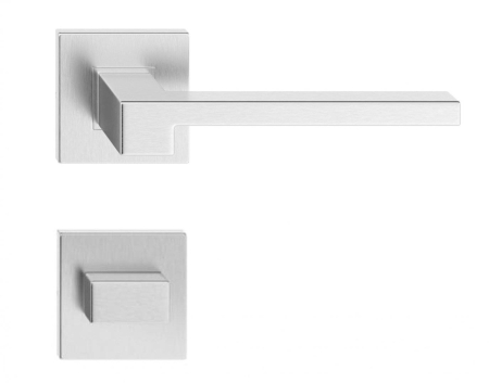 Manere - Maner usa de interior, CARO, inox, cu rozeta buton