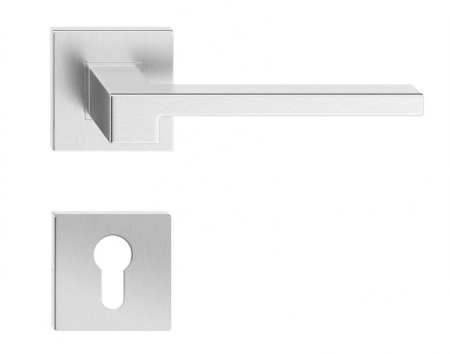 Manere - Maner usa de interior, CARO, inox, cu rozeta cilindru/butuc