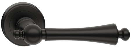 Maner usa de interior, CENTURY, negru mat, cu rozeta buton [2]