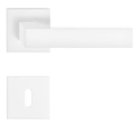 Manere - Maner usa de interior, CUBE SLIM, alb, cu rozeta cheie