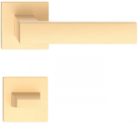 Manere - Maner usa de interior, CUBE SLIM, auriu mat, cu rozeta buton