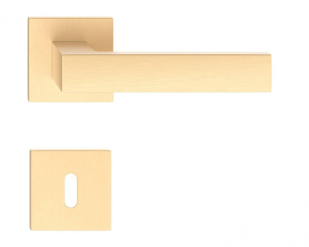 Manere - Maner usa de interior, CUBE SLIM, auriu satin, cu rozeta cheie
