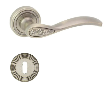 Manere - Maner usa de interior, Electra, bronz mat, cu rozeta rotunda cheie