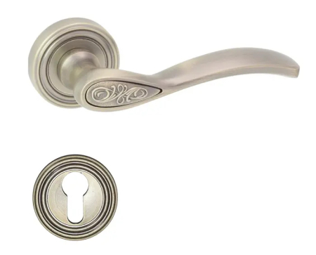 Manere - Maner usa de interior, Electra, bronz mat, cu rozeta rotunda cilindru/butuc