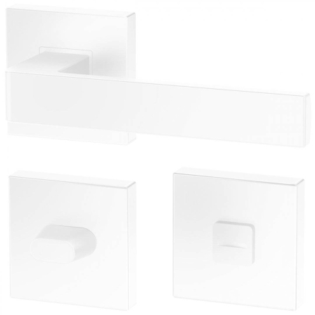 Manere - Maner usa de interior, ERGO, alb mat, cu rozeta buton