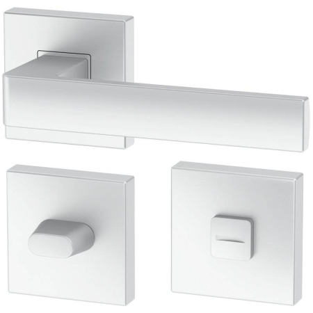Manere - Maner usa de interior, ERGO, crom satin, cu rozeta buton