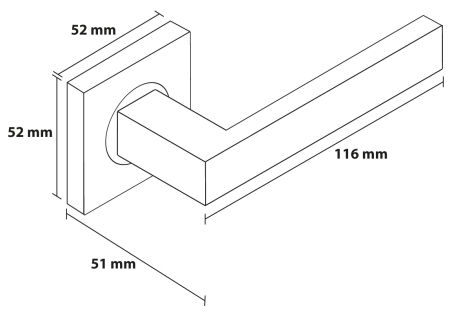 Maner usa de interior, ERGO, crom satin, cu rozeta buton [1]
