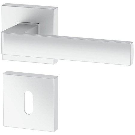 Manere - Maner usa de interior, ERGO, crom satin, cu rozeta cheie