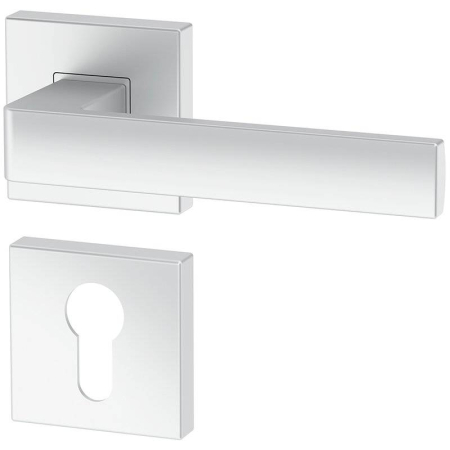 Manere - Maner usa de interior, ERGO, crom satin, cu rozeta cilindru/butuc