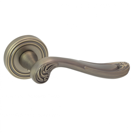 Manere - Maner usa de interior, Luiza, bronz mat, cu rozeta rotunda filetata