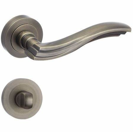 Manere - Maner usa de interior, Malta, bronz mat, cu rozeta rotunda buton