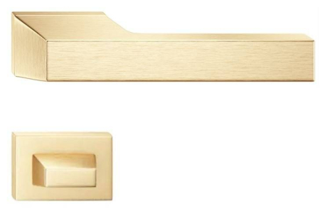 Manere - Maner usa de interior, MAXIMA, auriu satin mat, cu rozeta buton