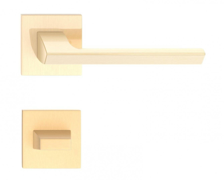 Manere - Maner usa de interior, QUANTA FIT, auriu satin lucios, cu rozeta buton