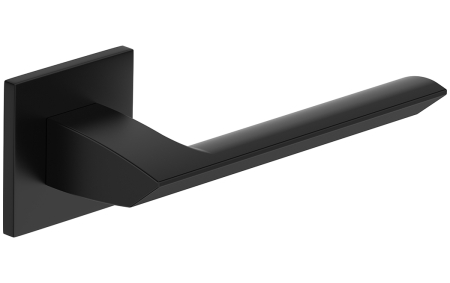 Maner usa de interior, QUANTA FIT, negru mat, cu rozeta buton [1]