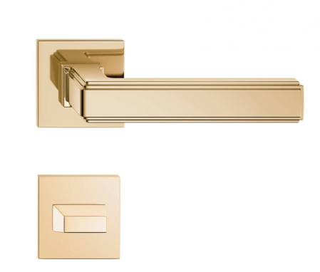 Manere - Maner usa de interior, ROYAL Q SLIM, auriu lucios, cu rozeta buton