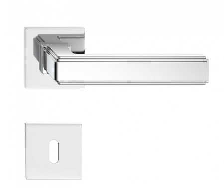 Manere - Maner usa de interior, ROYAL Q SLIM, crom lucios, cu rozeta cheie