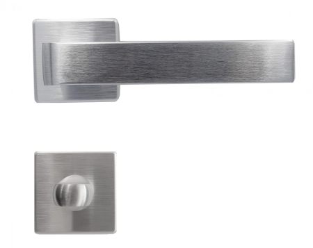 Manere - Maner usa de interior, SHELBY, crom satin, cu rozeta buton
