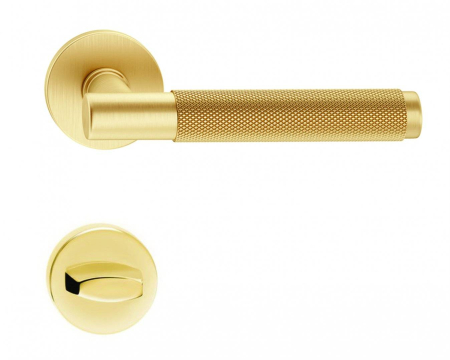 Manere - Maner usa de interior, TIME, auriu satin, cu rozeta buton
