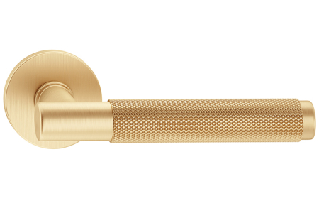 Maner usa de interior, TIME, auriu satin, cu rozeta buton [2]