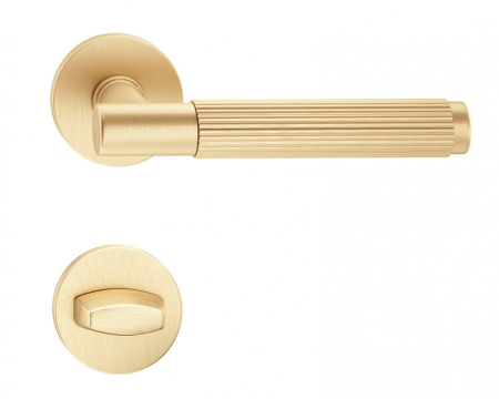Manere - Maner usa de interior, TIME LINEAR, auriu satin, cu rozeta buton
