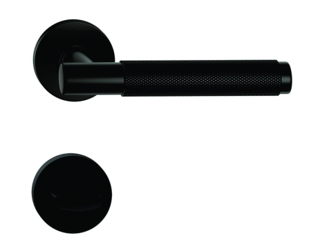 Manere - Maner usa de interior, TIME, negru mat, cu rozeta buton