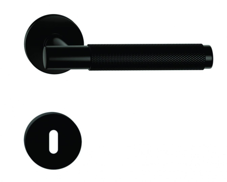 Manere - Maner usa de interior, TIME, negru mat, cu rozeta cheie