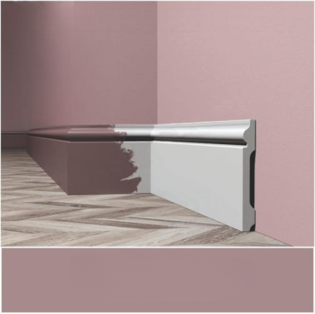 Plinte - Plinta alba duropolimer, 120x14X2400 mm