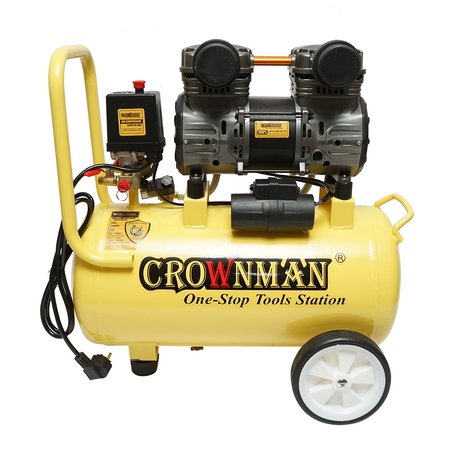 Compresor aer fara ulei silentios, volum 30L, putere 1490W/2CP presiune maxima 8 bar, volum aer aspirat 130 L/min Crownman
 [1]