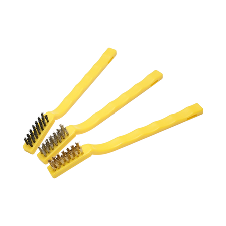 Set 3 mini perii din sarma de alama, sarma de otel, nailon Crownman

 [1]