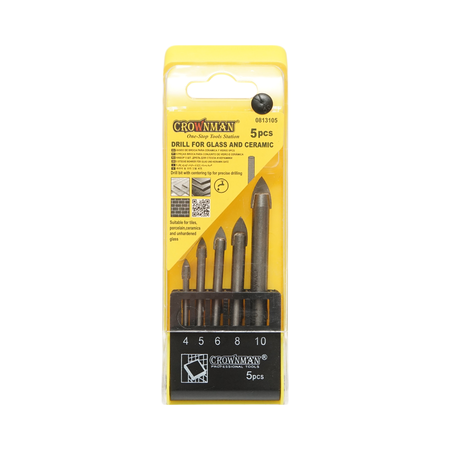 Set 5 burghie 4-10mm pentru sticla si ceramica Crownman
 [1]