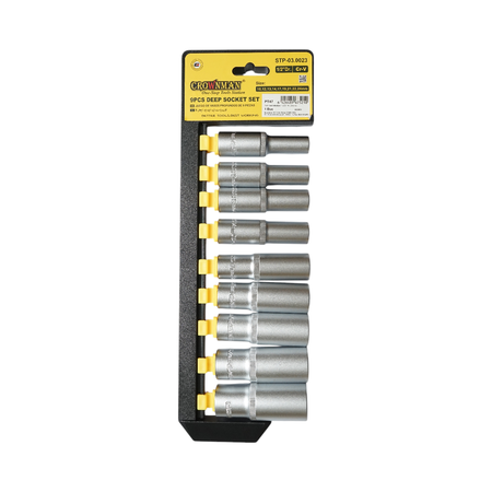 Set 9 chei tubulare lungi 10-24mm, patrat 1/2 inch, material Cr-V 50BV30 Crownman
 [1]