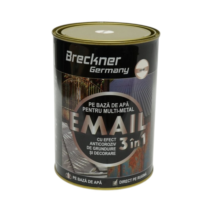 Vopsea  alb mat 2000g email anticoroziva 3 in 1 pentru metal, direct pe rugina, pe baza de apa [2]
