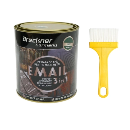  Vopsele - Vopsea verde RAL 6016 750g  email anticoroziva 3 in 1 pentru metal, direct pe rugina, pe baza de apa