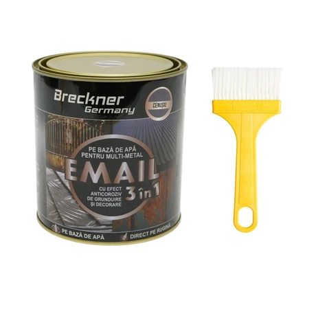  Vopsele - Vopsea cenusiu 750g email anticoroziva 3 in 1 pentru metal, direct pe rugina, pe baza de apa