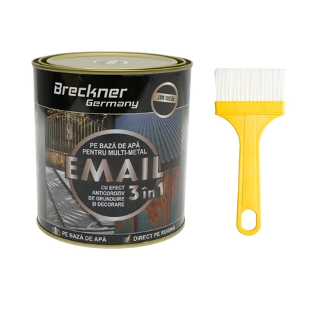  Vopsele - Vopsea negru mat 750g email anticoroziva 3 in 1 pentru metal, direct pe rugina, pe baza de apa