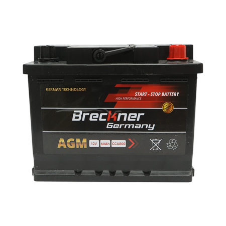 Acumulatori auto - Baterie auto AGM start-stop 12V/60Ah, 800A la pornire 242x174x189mm Breckner Germany