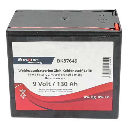 Gard Electric - Baterie uscata (nereincarcabila) 9V 130Ah pentru gard electric Breckner Germany