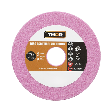 Scule, unelte - Disc ascutire lant drujba 108x22.2x3.2mm, viteza 8850rpm THOR