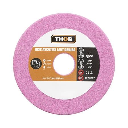 Scule, unelte - Disc ascutire lant drujba 108x22.2x4.8mm, viteza 8850rpm THOR