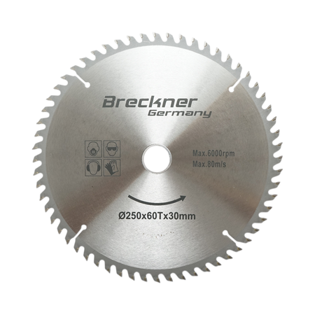 Scule, unelte - Disc circular vidia pentru lemn 250x30mm, 60 dinti, turatie maxima 6000rpm Breckner Germany